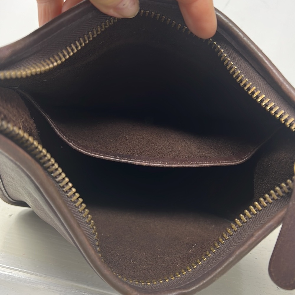 Coach Dark Brown Leather Hobo Bag with Gold Hardware - Picture 11 of 15